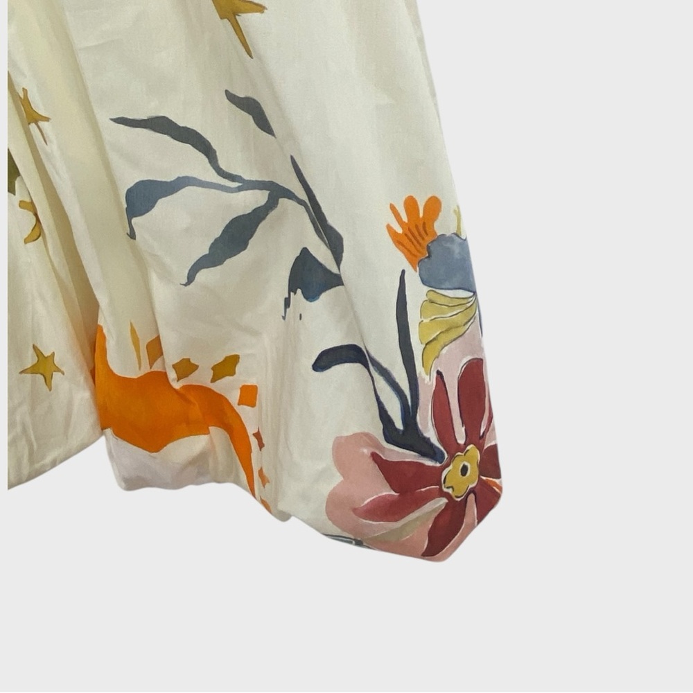ZARA NWOT Blogger Fave Ivory Multicolor Watercolor Floral Animal Bubble Dress - Picture 6 of 11